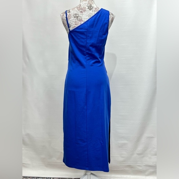 WALTER BAKER Royal blue one shoulder cutout midi dress size L - Picture 8 of 16
